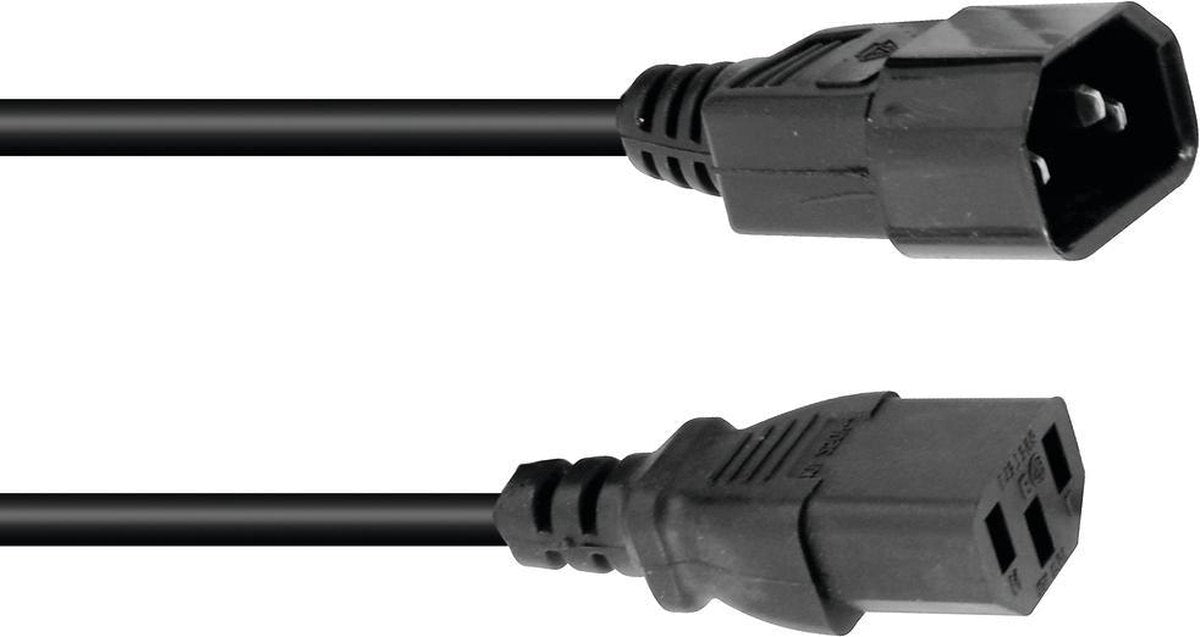 OMNITRONIC Stroomkabel - iec verlengkabel male - female -  3x0.75 1.5m bk