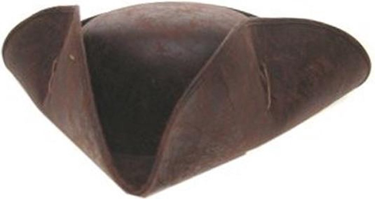 Piratenhoed driesteek Jack Sparrow piraat hoed bruin - one size - Pirates of the Caribbean donkerbruin festival