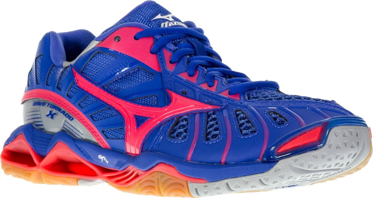 Mizuno Wave Tornado X Sportschoenen - Maat 39 - Vrouwen - blauw/paars/roze