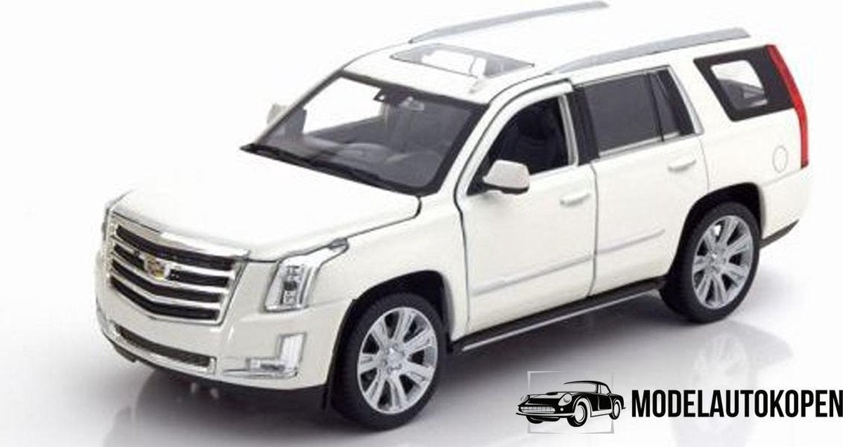 2017 Cadillac Escalade (Wit) (22cm) 1/24 Welly  - Modelauto - Schaalmodel - Model auto - Miniatuurauto - Miniatuur autos