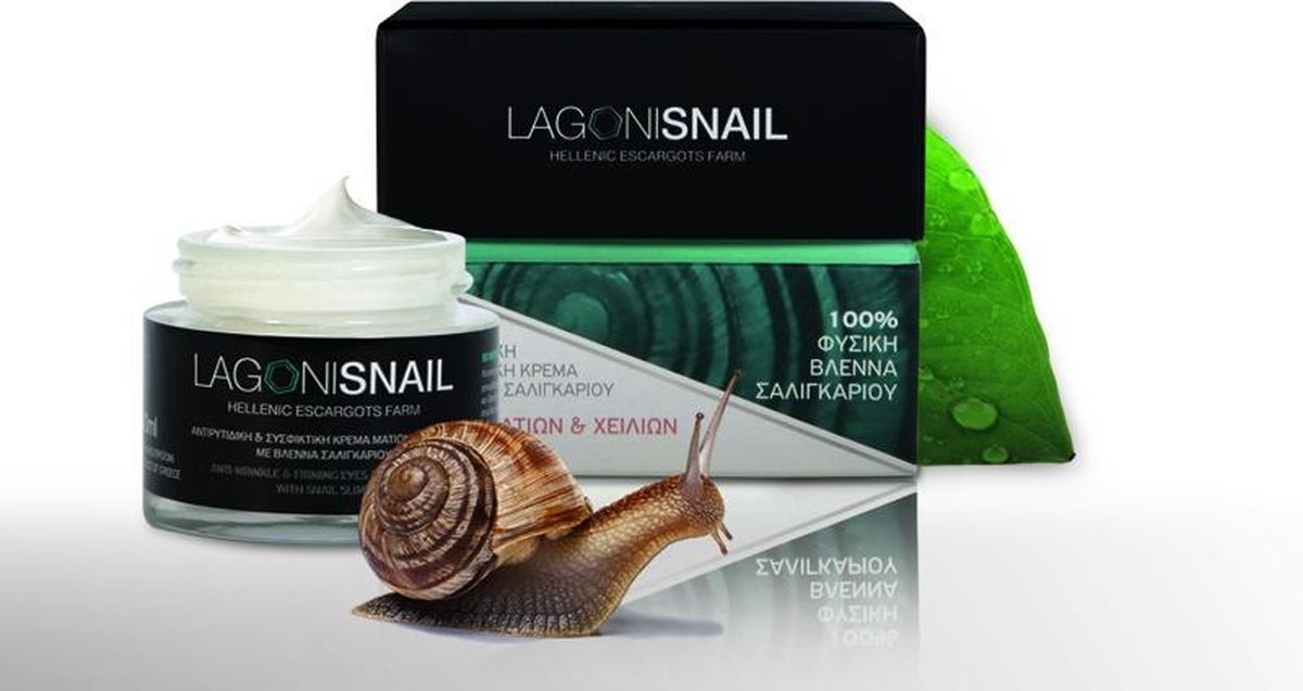 Lagonisnail - Oogcrème - (boven) lip crème met slakkenslijm - Diepe hydratatie - Minder rimpels - Slakkenslijm