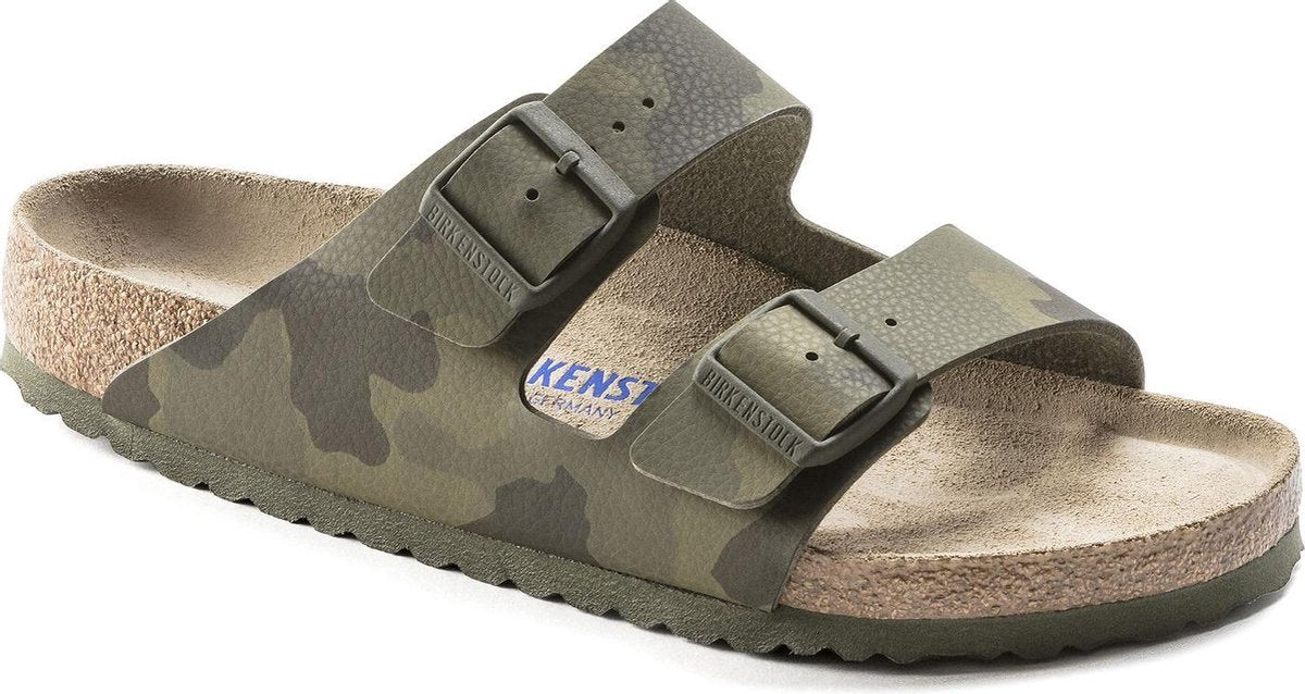 Birkenstock Arizona Heren Slippers Birko-Flor Groen Narrow Maat 43