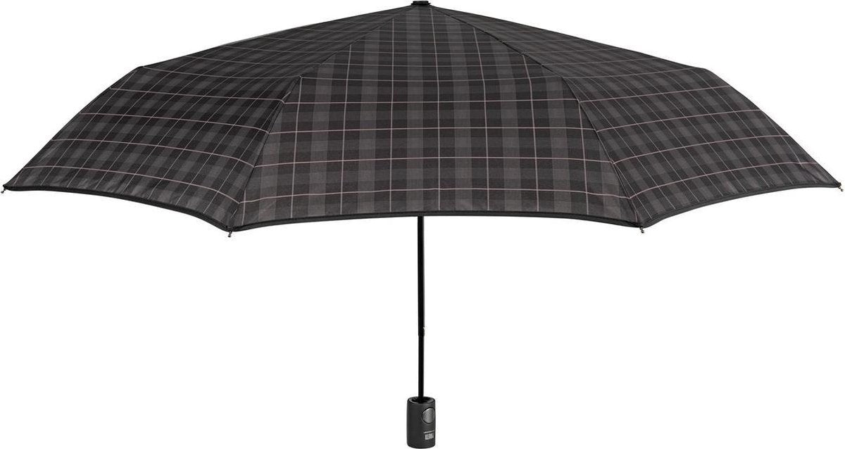 Perletti Mini-paraplu Geruit Heren 104 Cm Microvezel Bruin