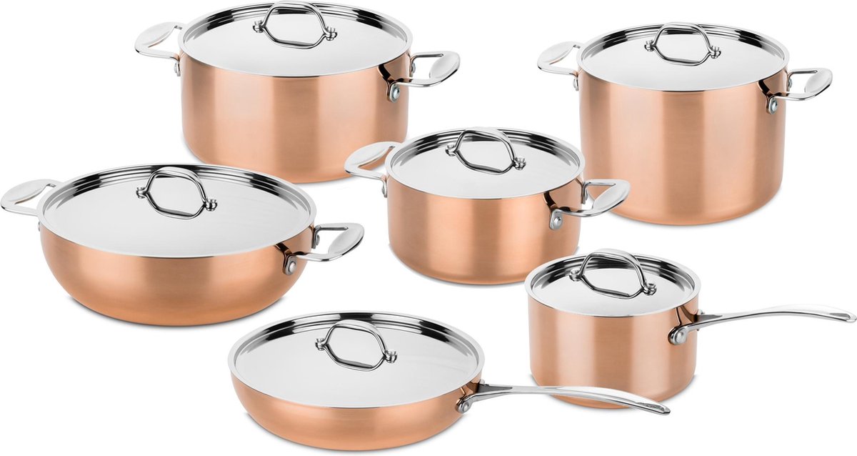 Mepra Koperen pannenset (12-delig)