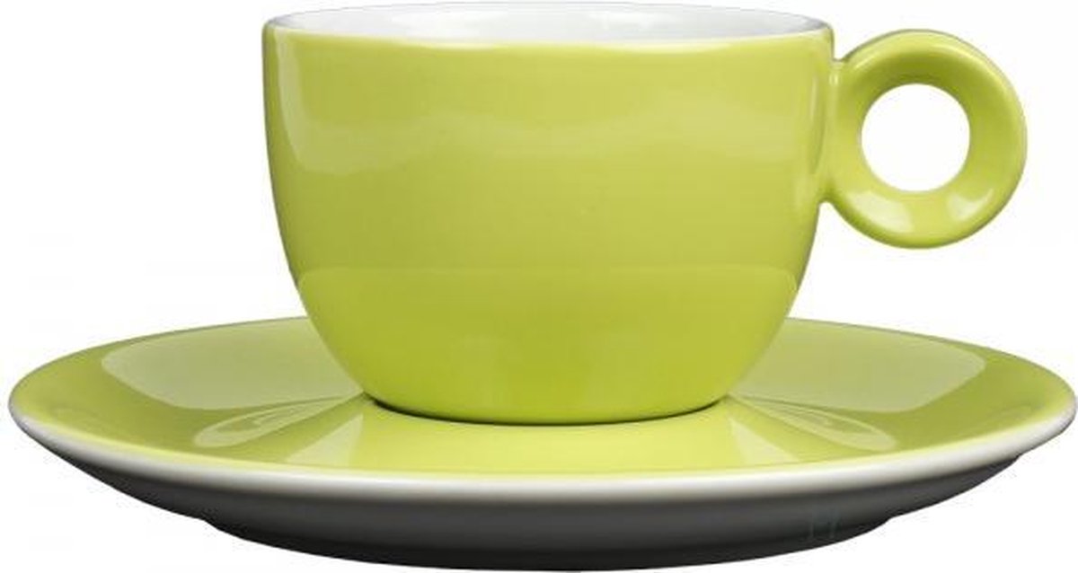 Groen koffiekopje met schotel - 150ml - Mosterdman