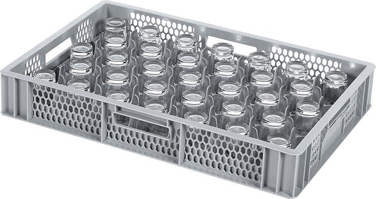 Glazenkrat voor 33 glazen - max. glashoogte 72 mm - max. Ø 75 mm