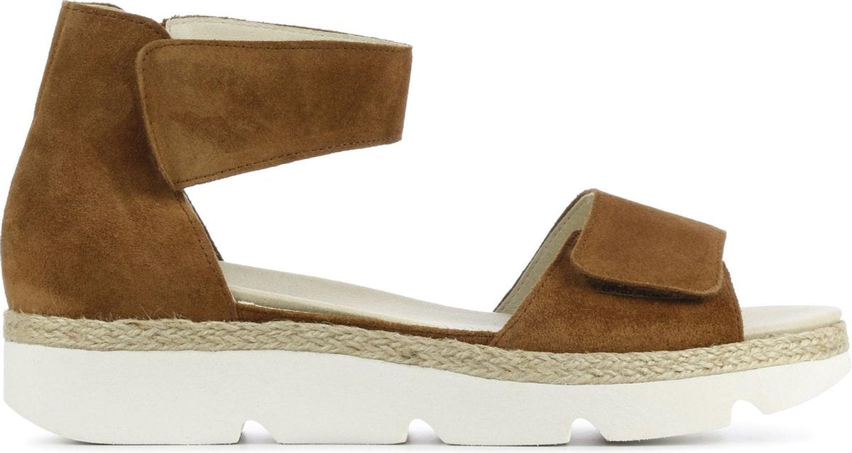 Waldlaufer Vrouwen Suède  Sandalen / Damesschoenen 770 802 - Cognac - Maat 38