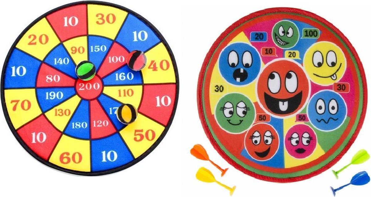 2 verschillende klittenband dartborden 36 cm