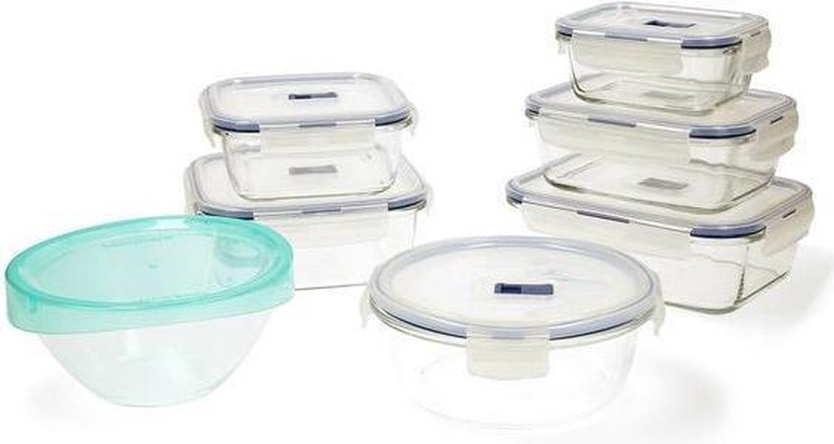 Set Lunchboxen Luminarc Pure Box Active (7 pcs) Kristal 43 x 32 x 18 cm