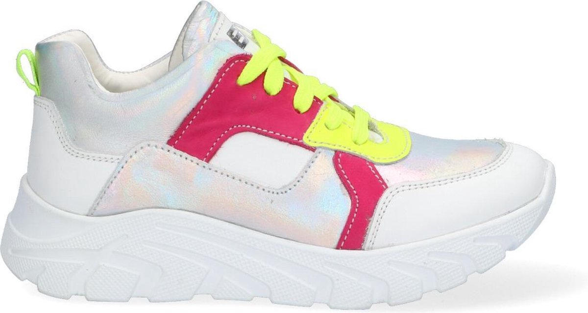 Braqeez 420299-600 Meisjes Lage Sneakers - Multicolor - Leer - Veters