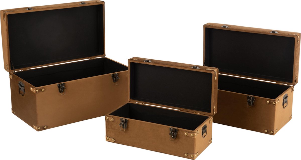J-Line Set Van 3 Koffers Hoog Velvet Bruin Large