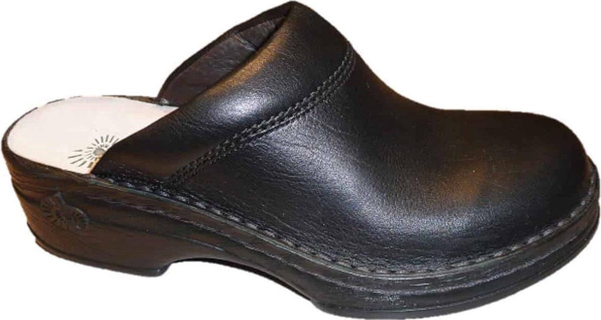 Leren muil Helix zwart hak met polster - 42