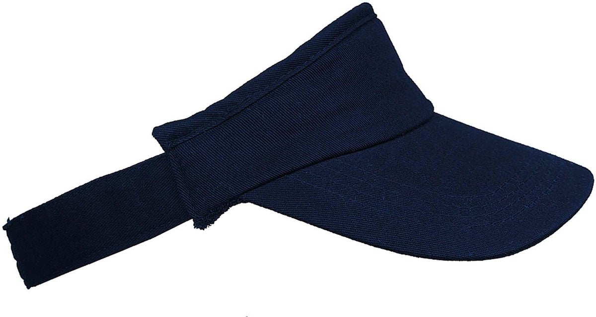 Navy blauwe zonneklep voor volwassenen - Katoenen verstelbare navy blauwe zonnekleppen met badstof voering - Dames/heren