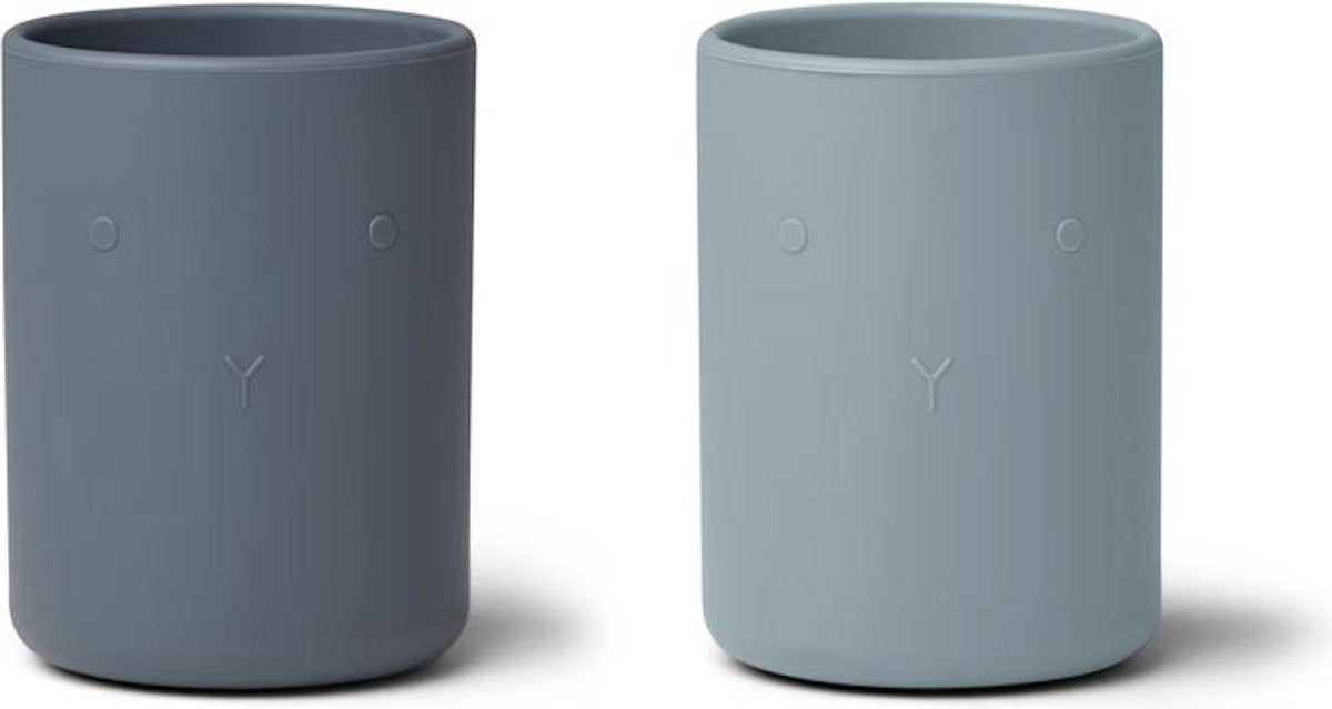 Silicone Cup 2 set Blue Mix 220 ml | Liewood