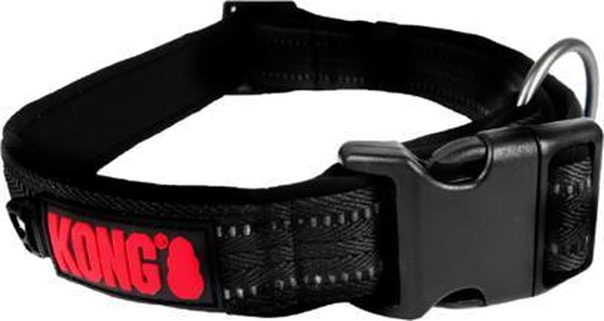 Kong - Nylon - Halsband voor honden - Zwart - XL