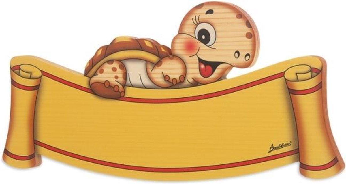 Naambord schildpad hout 29 x 13 cm | Bartolucci