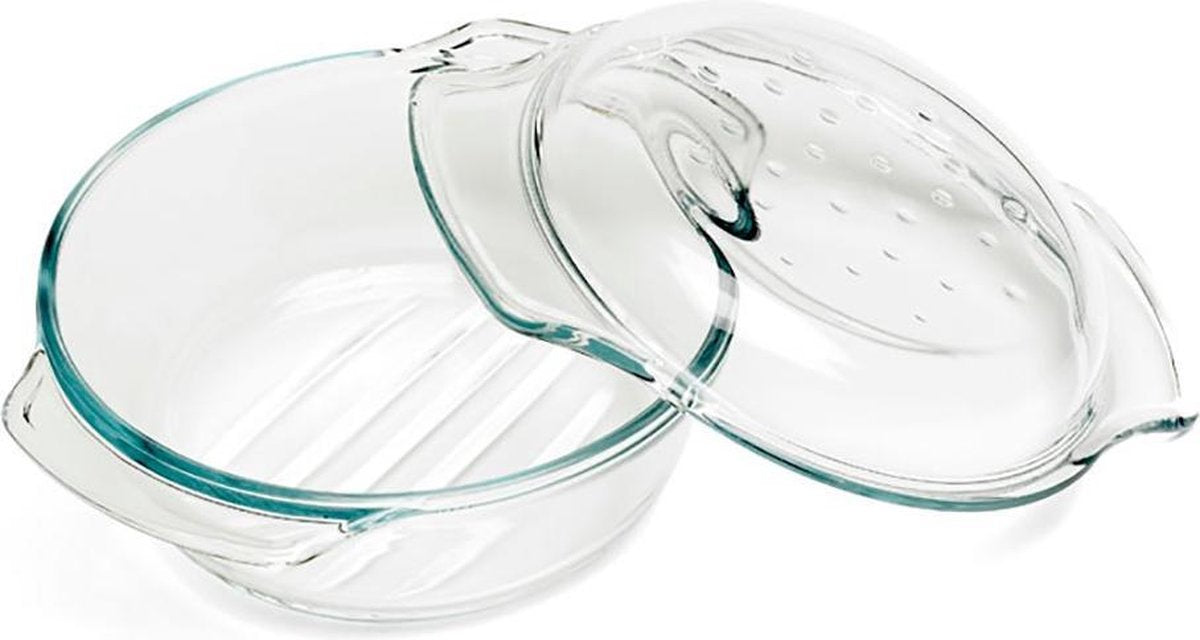 Ovenschaal rond met deksel - Ø 22 cm - grill & drop deksel - 2.4L