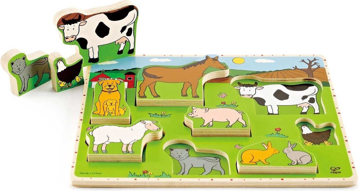 Hape Speelpuzzel Boederij - 8 stukjes