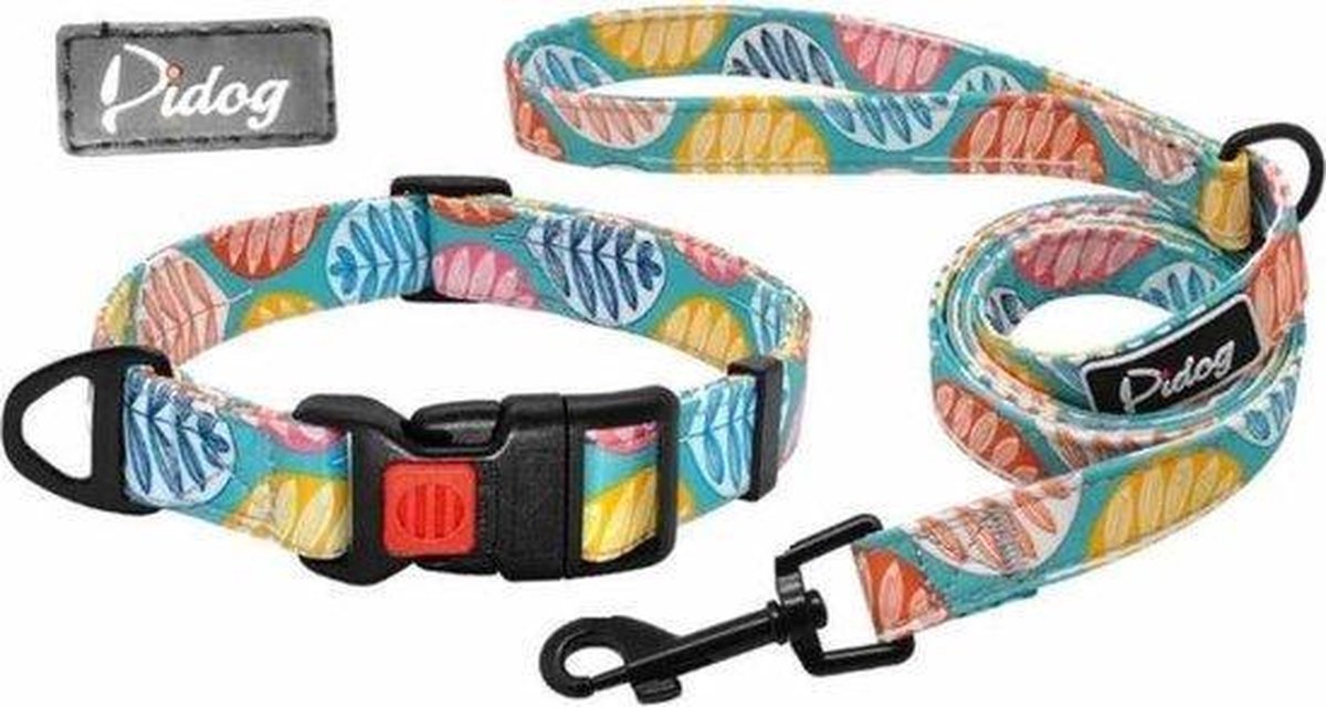 LUVAYA | Verstelbare Halsband + Leiband – Halsomvang 35 tot 56 cm – Maat L