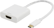 DELTACO USBC-HDMI7 USB-C naar HDMI adapter - UltraHD 4K 30Hz - Wit
