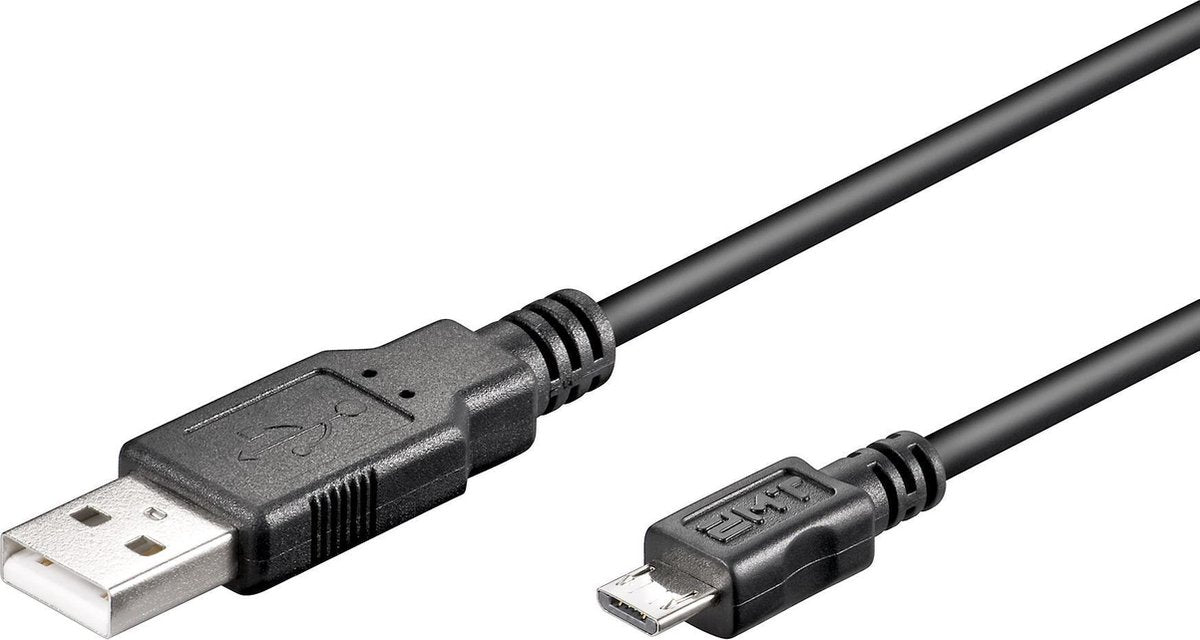 Goobay USB Micro B naar USB-A kabel - USB2.0 - tot 1A / zwart - 0