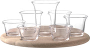 L.S.A. Serve Tapasset - Incl. Eikenhouten Plateau - Glas - Ø 34 x 14