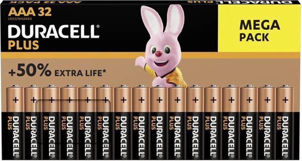 AAA batterij (potlood) Duracell Plus Power Alkaline 1.5 V 32 stuk(s)