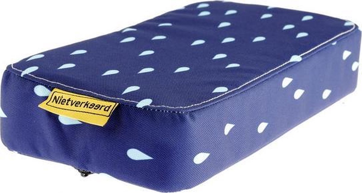Nv zitkussen op drager drops blauw witte druppel