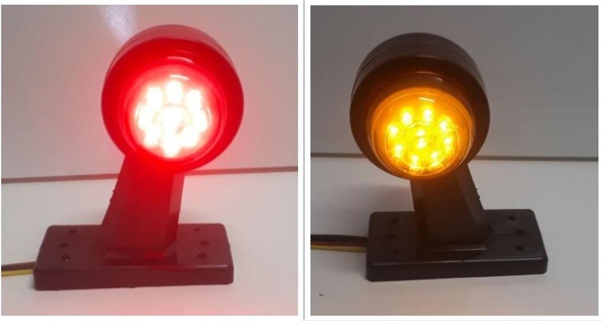Breedtelamp Oranje/Rood 18 LED Kort 10-30V