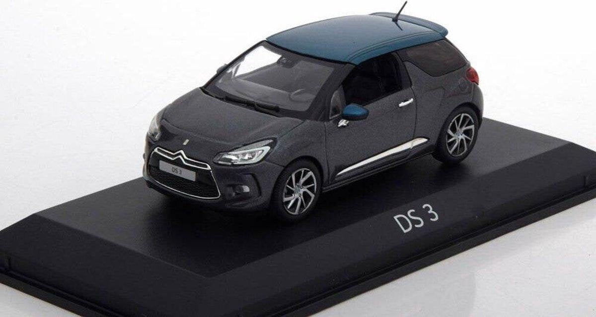 Citroën DS3 (Grijs/Turquoise) (10 cm) 1/43 Norev - Modelauto - Schaalmodel - Model auto - Miniatuurauto - Miniatuur autos