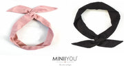 2 stuks Dames & Meisjes haarbanden met ijzerdraad - Suede effen roze zwart - goede pasvorm - meisjes haarbandjes