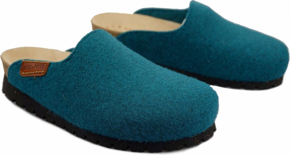 Mephisto THEA Dames Klomp/Slipper - Turquoise blauw - Extra breed - Maat 41