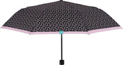 Perletti Paraplu Veertjesprint Dames 97 Cm Microvezel Zwart