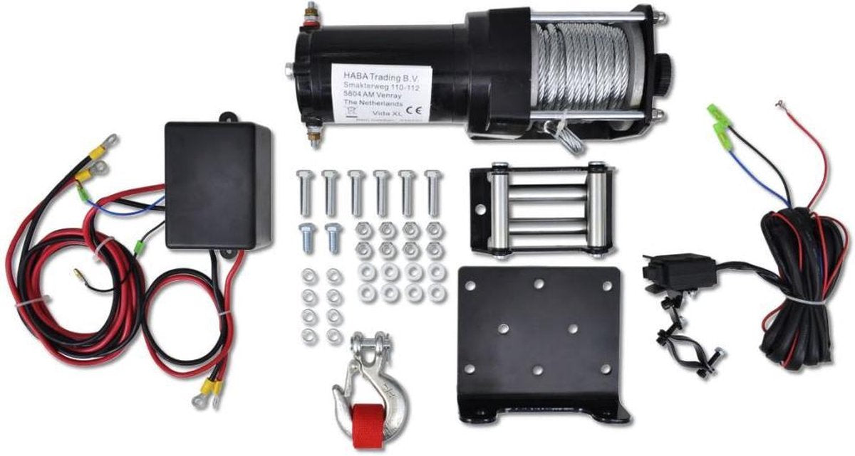 Elektrische lier 12V 1360 KG met afstandsbediening