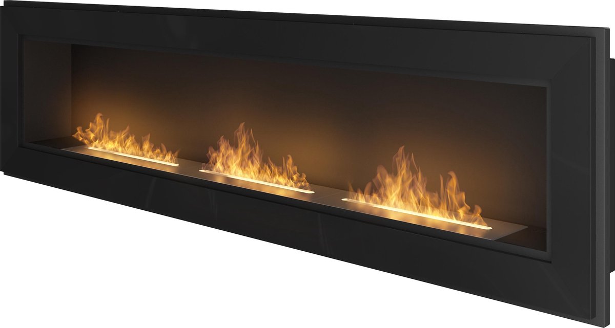 Infire - Sfeerhaard bio-ethanol Haard- Wandsfeerhaard 3 branders 180 x 49 cm.