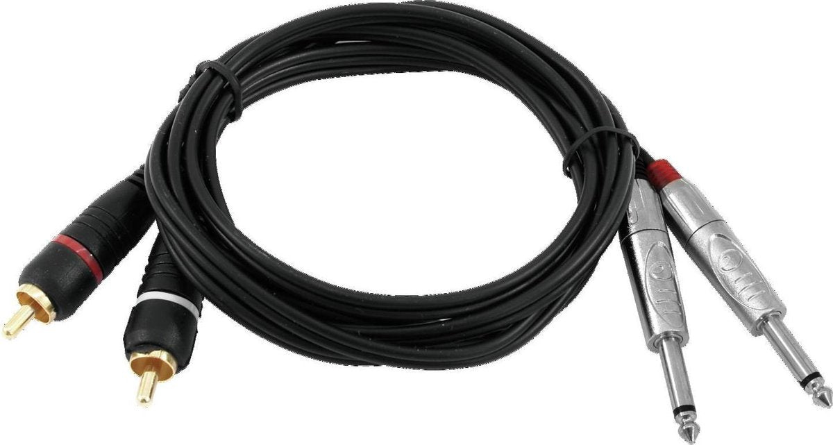OMNITRONIC Adaptercable 2xJack/2xRCA 6m bk