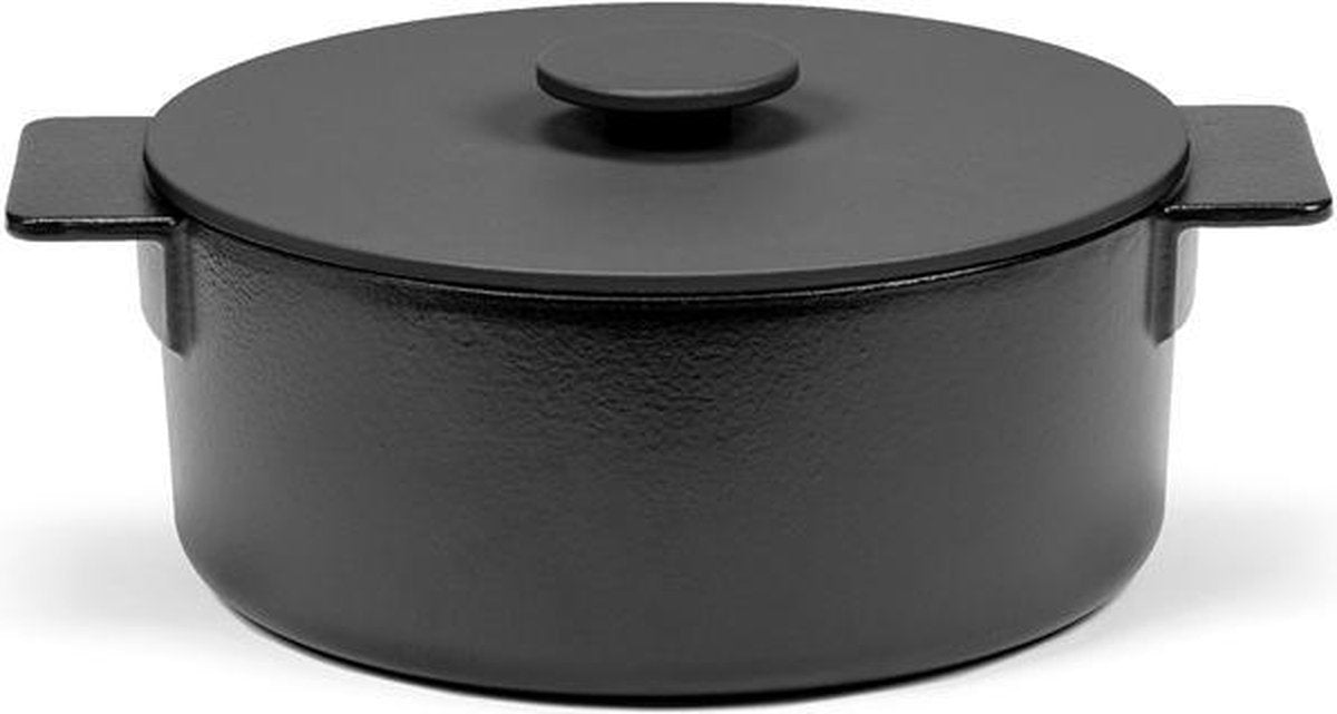 Serax - Sergio Herman Surface Pot Enamel Cast Iron - Zwart - D26 - 4