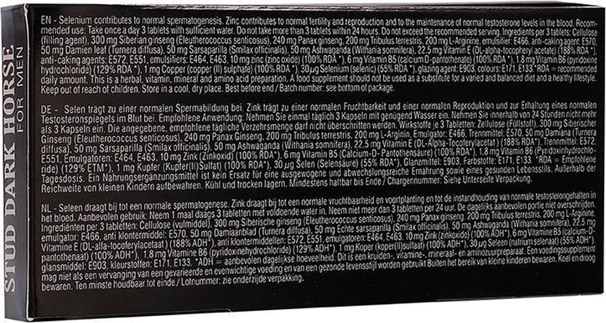 Stud Dark Horse Erection pill - 10 tabs - 7 gr