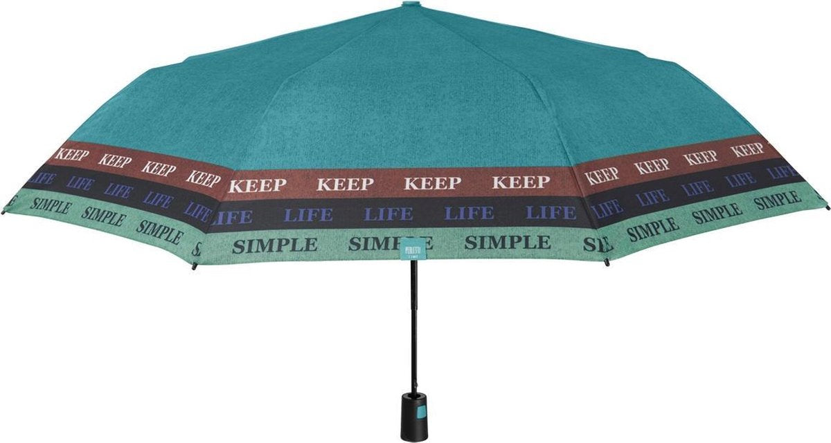 Perletti Mini-paraplu Keep Life Simple 96 Cm Fiberglas Groen