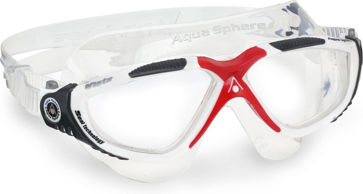 Aqua Sphere Vista - Zwembril - Volwassenen - Clear Lens - Wit/Rood