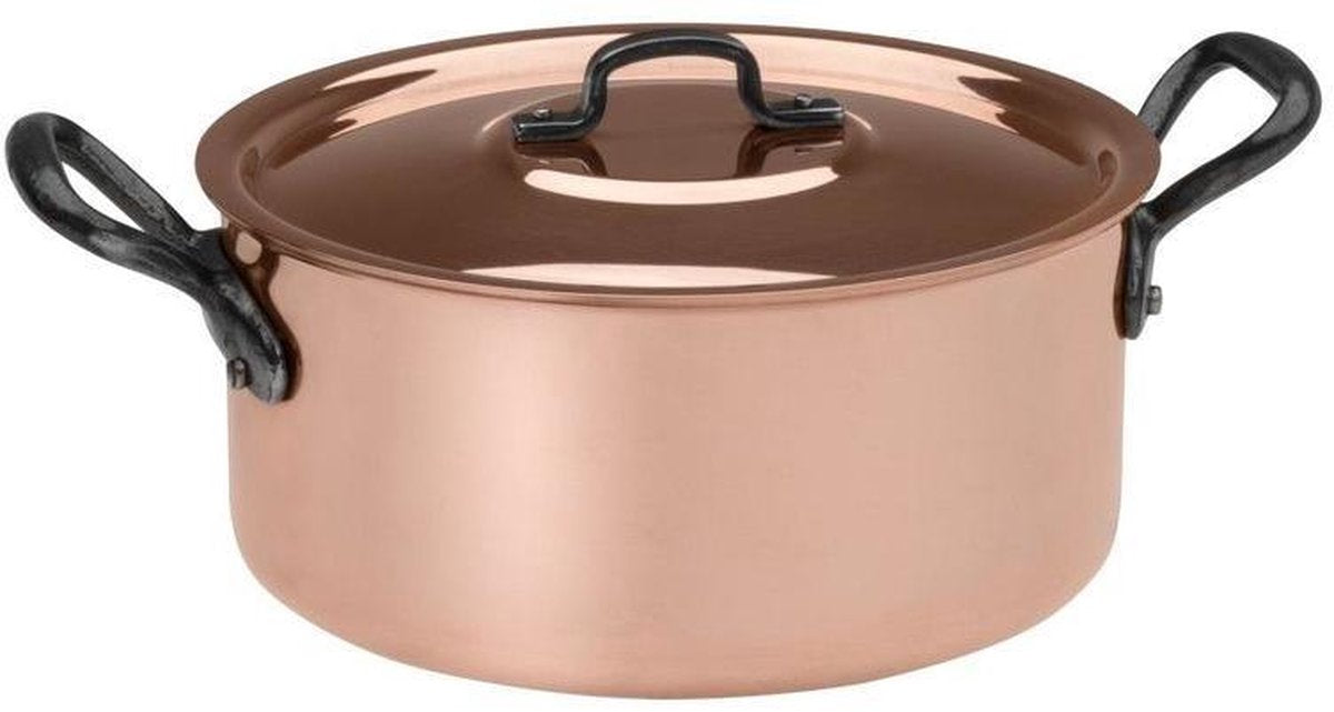 Baumalu Koperen soeppan Ø 22 cm incl. deksel (alle warmtebronnen excl. inductie)