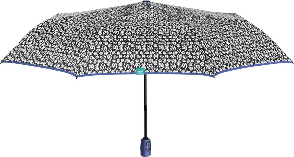 Perletti Mini-paraplu Automatisch Dames 98 Cm Microfiber Blauw