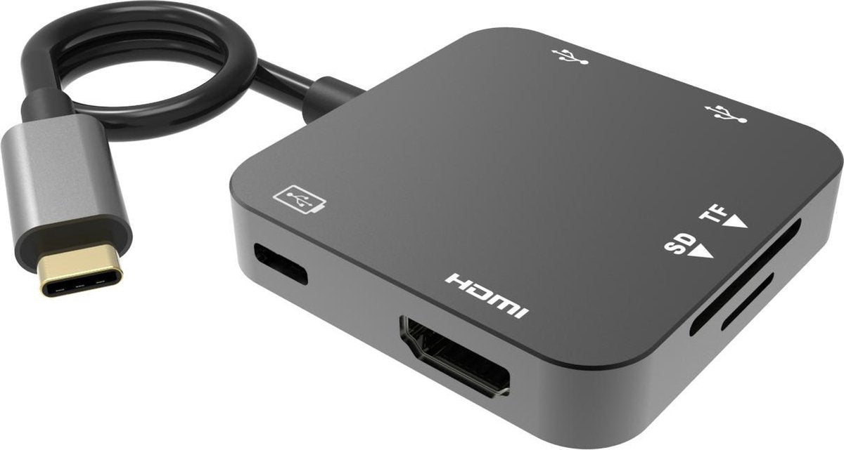 SBVR EV35 | 6 in 1 USB-C Adapter | HDMI en Power Delivery| Voor o.a. MacBook