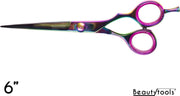 Beautytools TITANIUM LINE Duitse Kappersschaar/Professionele Knipschaar Rechtshandig - Rainbow LongSlice (6 Inch) - (RS-1475)