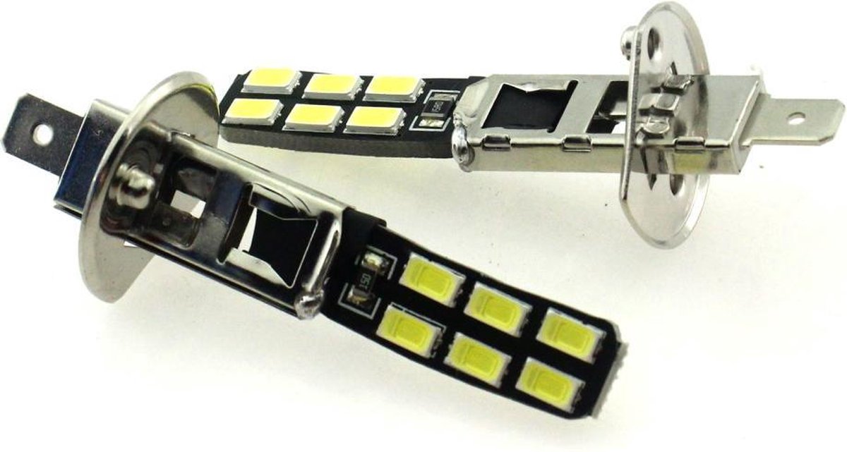 H1 autolamp 2 stuks | 12-SMD LED daglichtwit 6000K | 4W - 12V
