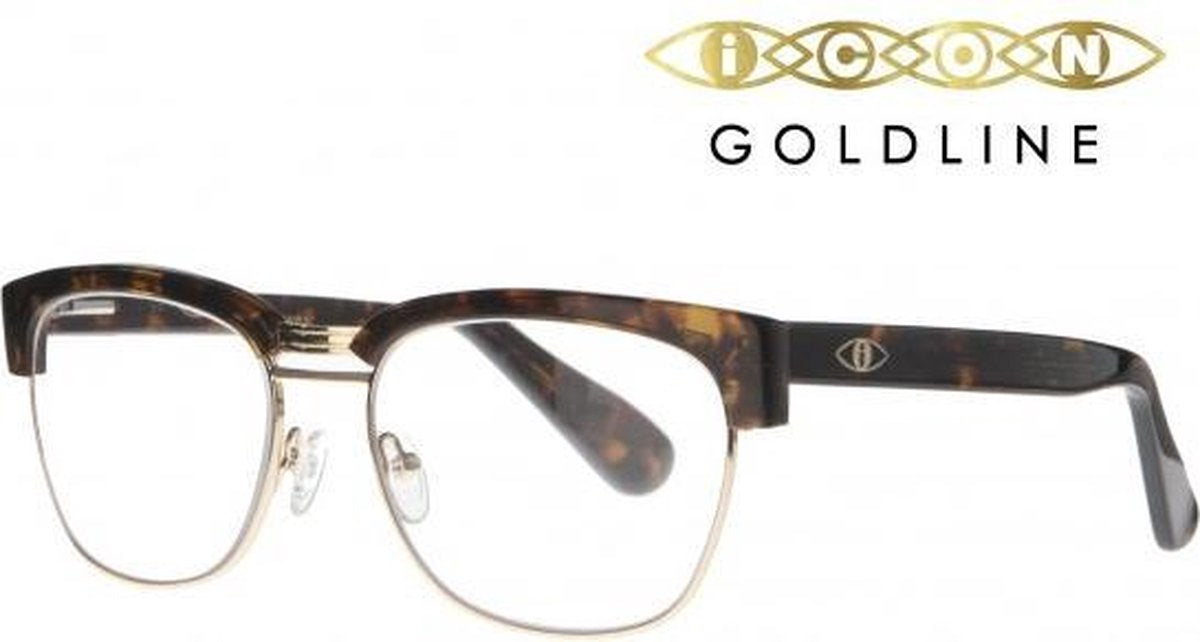 Icon Eyewear RCD804 Clubmaster Goldline Leesbril +1.00 - Tortoise