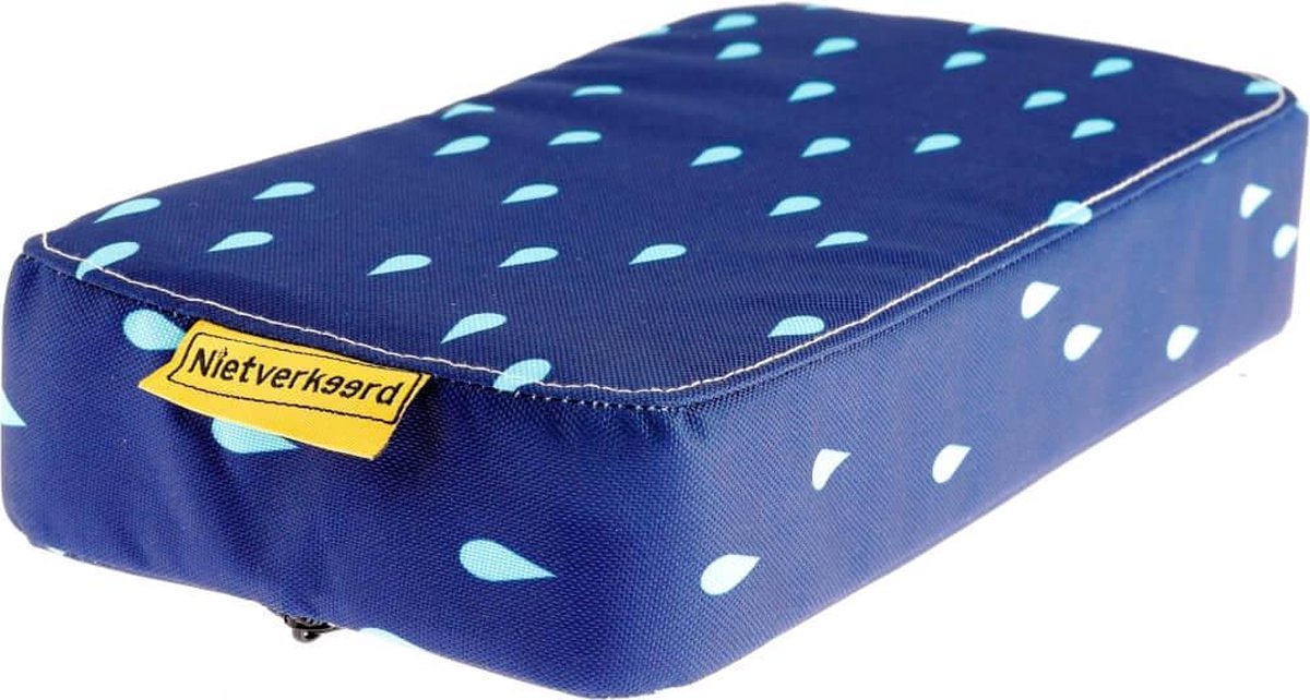 Niet Verkeerd Bagagedragerkussen - zitje Drops Blauw 32 cm