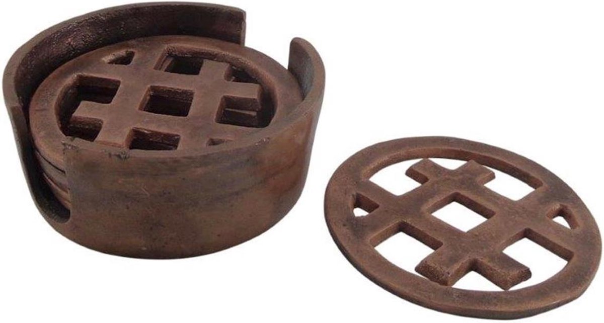 Deco4yourhome - Onderzetter - Set - 6 stuks - Vintage Copper - Koper