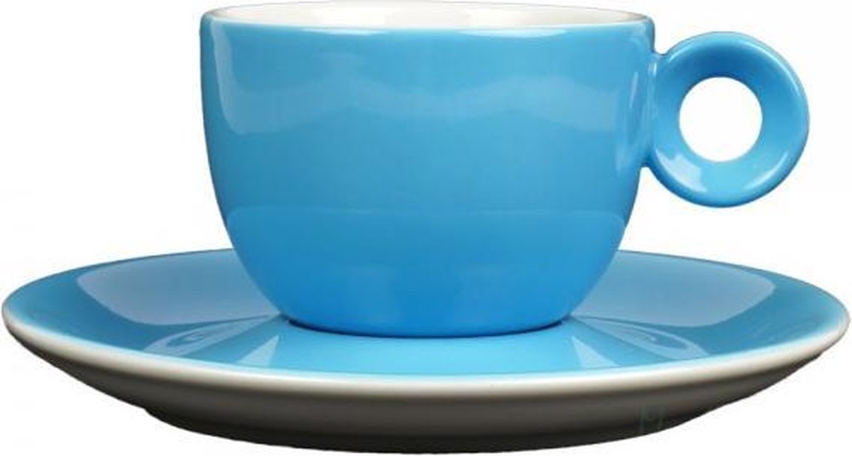 Blauw koffiekopje met schotel - 150ml - Mosterdman