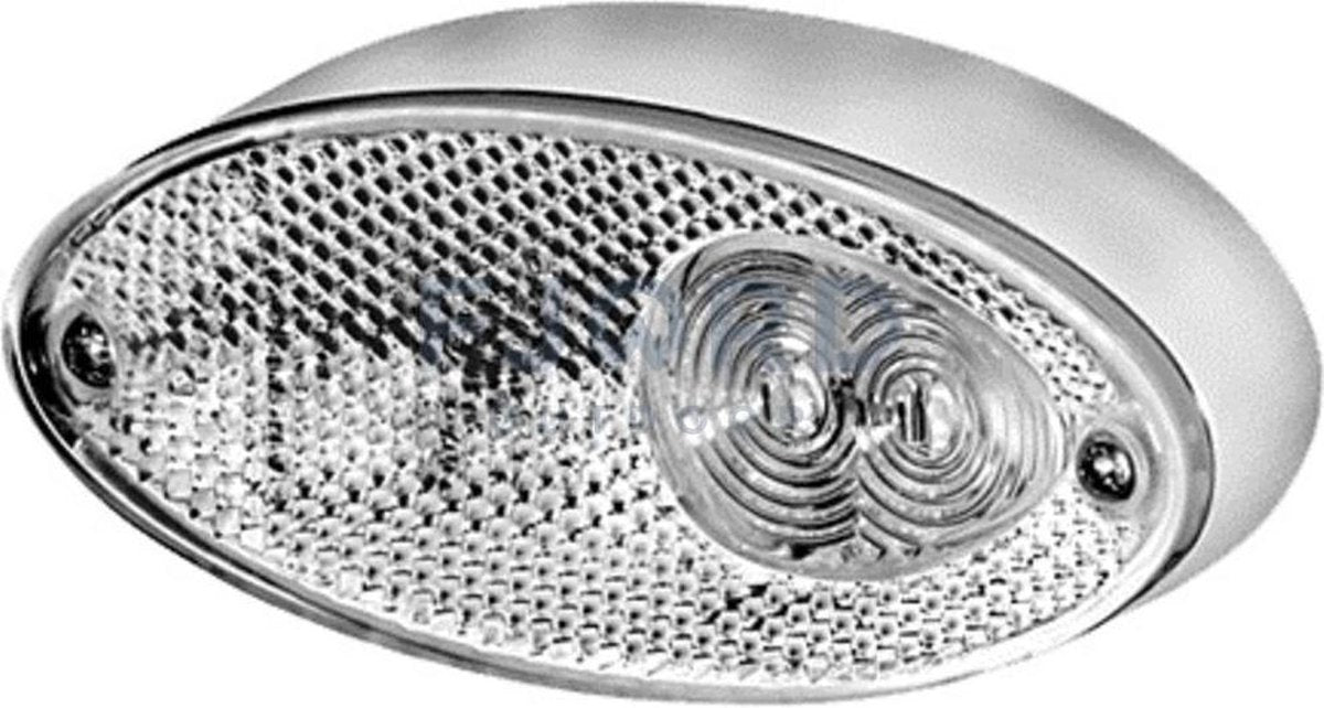 Hella Breedtelicht LED Ovaal Opbouw Wit Onderplaat Zilver
